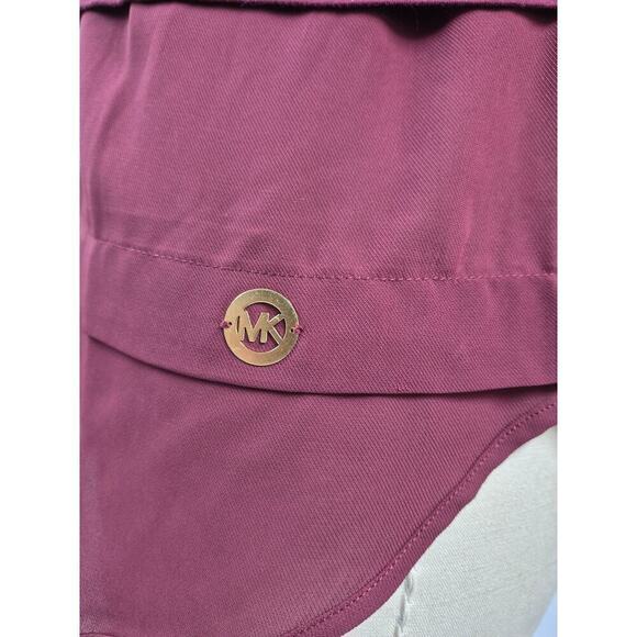 Michael Kors Burgundy Viscose Long Sleeveless Tank Shell Top Sz L - Picture 2 of 7